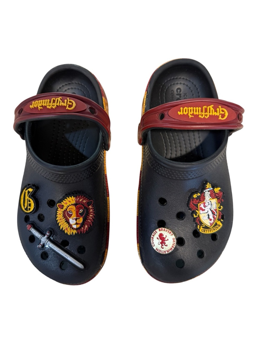Harry Potter x CROCS Gryffindor Classic Clog with Original Charms. Size C13